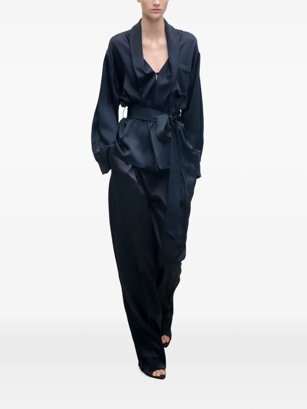 Victoria Beckham Alba blouse met ceintuur Blauw
