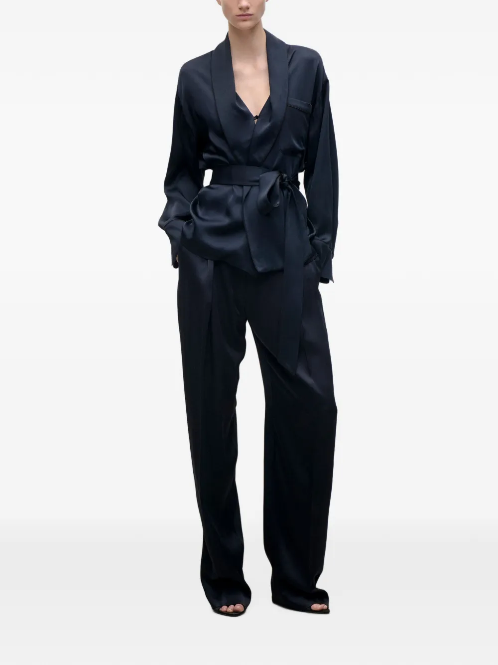 Victoria Beckham Alba blouse met ceintuur Blauw
