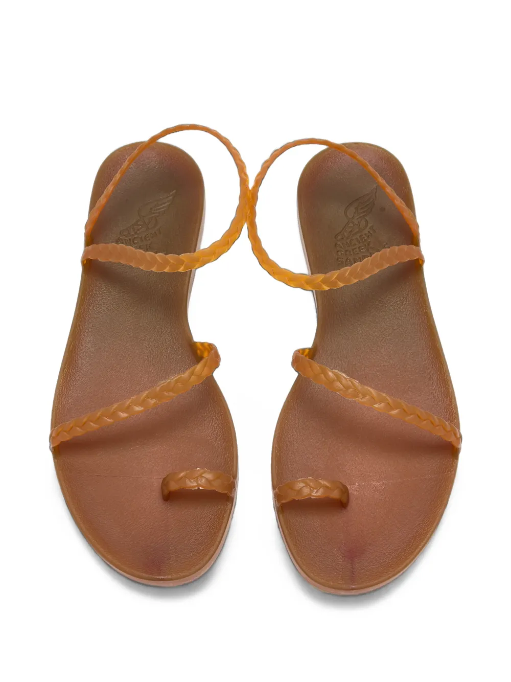 Ancient Greek Sandals Eleftheria jelly braided sandals Oranje