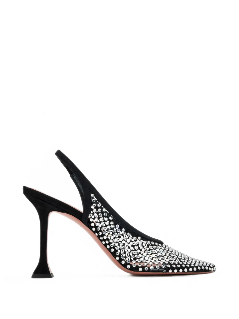 Amina Muaddi Dolly crystal-net slingback pumps