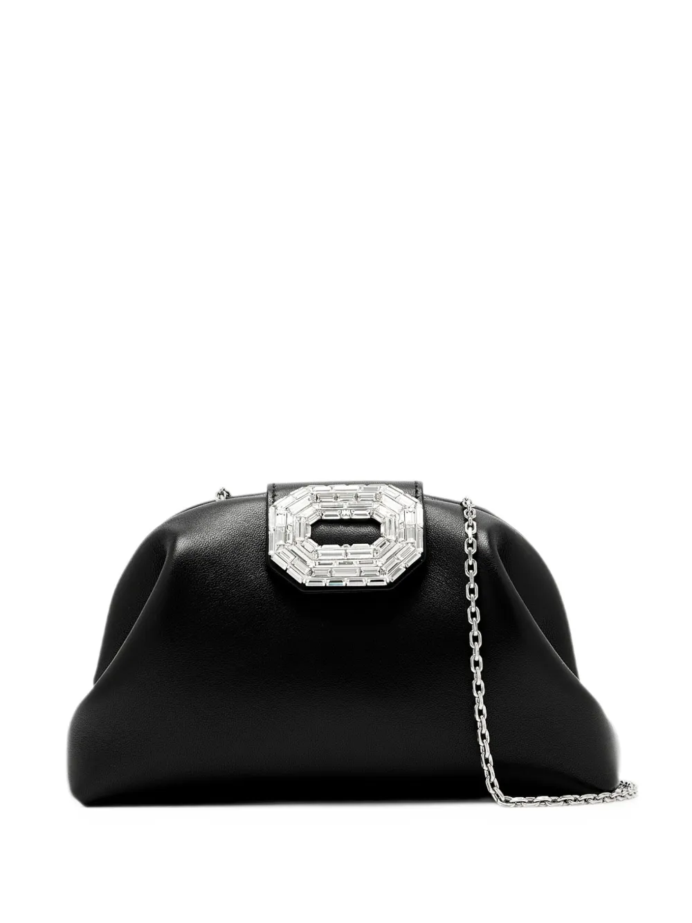 Amina Muaddi Camelia clutch black nappa - Nero