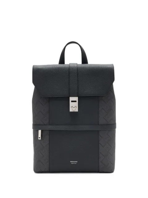 Ferragamo monogram backpack with Hug buckle
