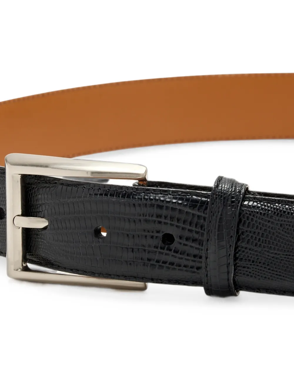 Magnanni Cocoarcade leren riem met hagedissen-effect Zwart