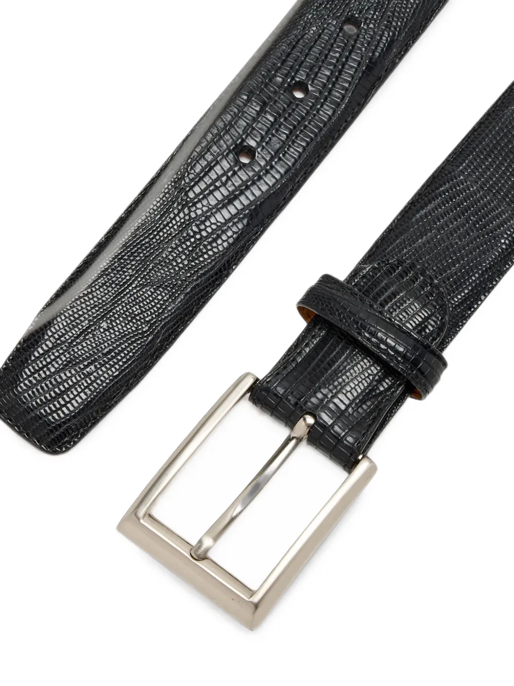 Magnanni Cocoarcade leren riem met hagedissen-effect Zwart