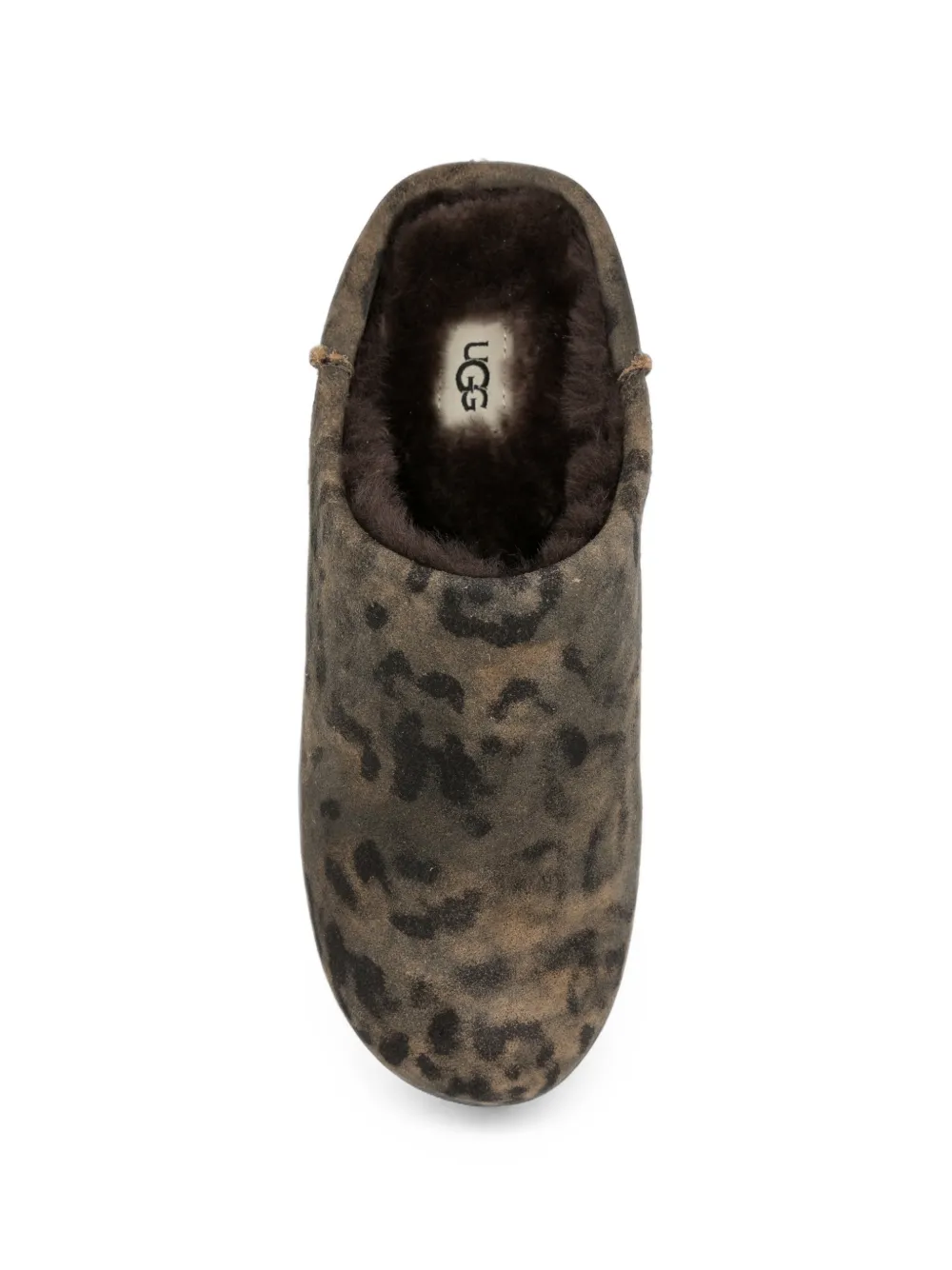 UGG Elea leopard-print shearling slippers Groen