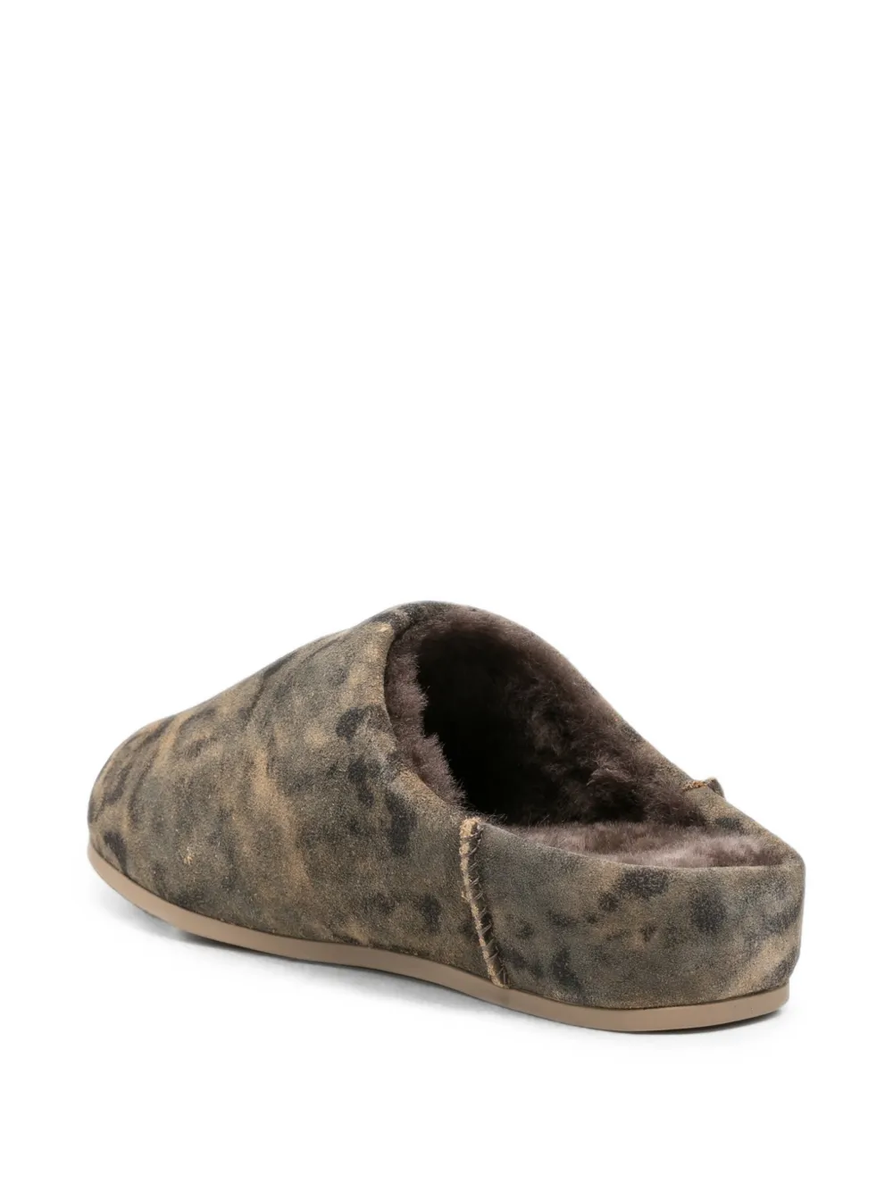 UGG Elea leopard-print shearling slippers Groen