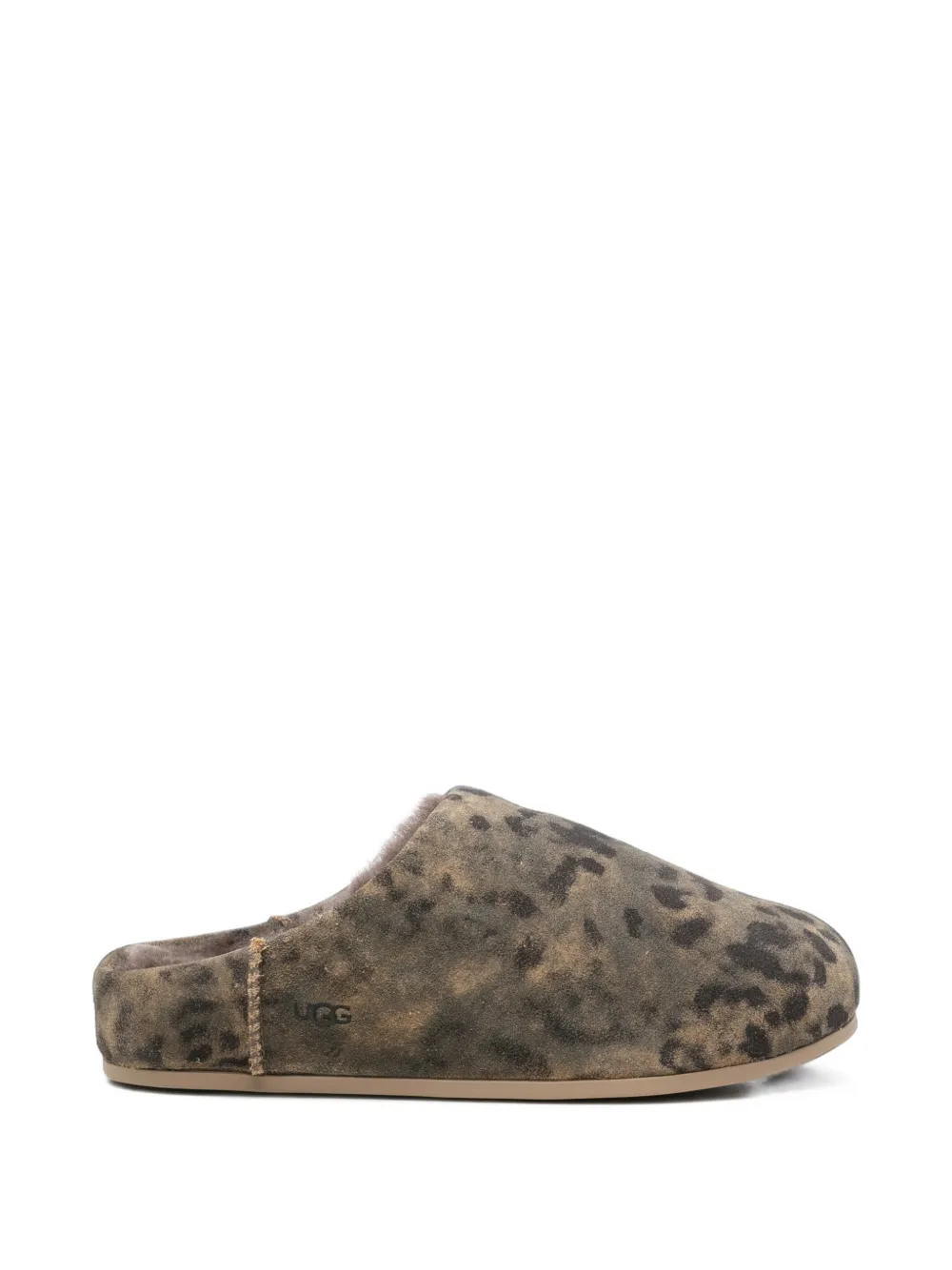 UGG Elea leopard-print shearling slippers - Verde