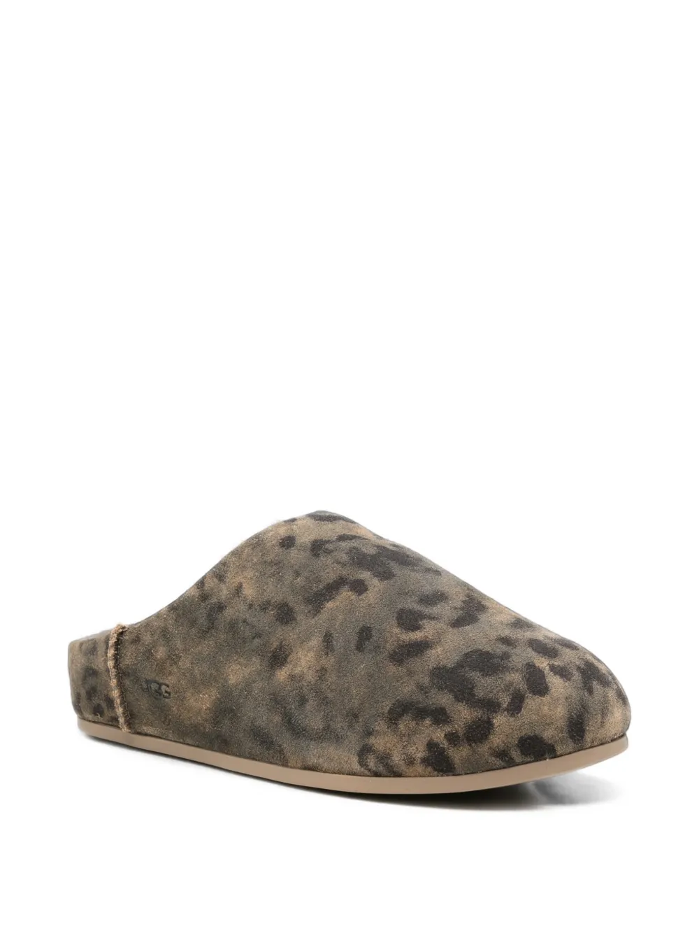 UGG Elea leopard-print shearling slippers Groen