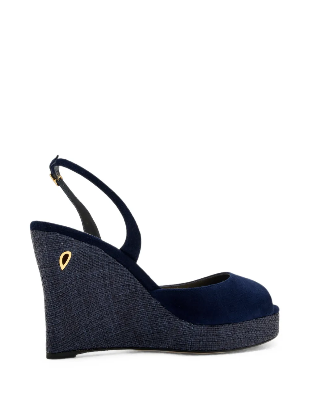 Jennifer Chamandi Nino 105 raffia wedge sandals Blauw