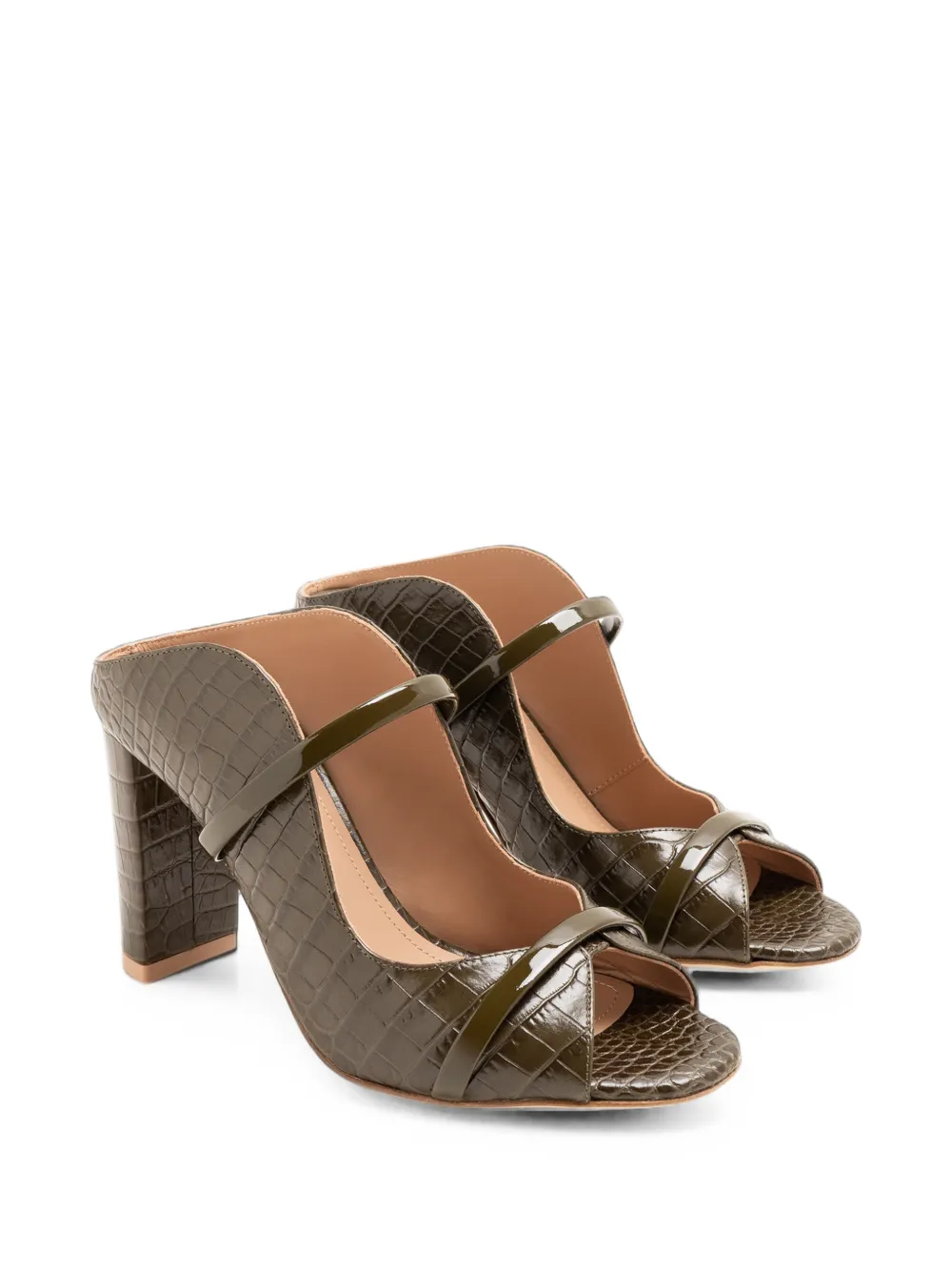 Malone Souliers Norah croc-effect leather sandals Groen