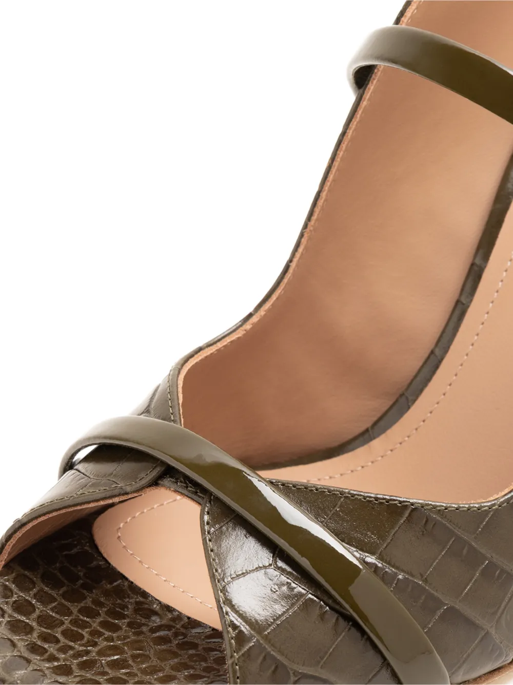 Malone Souliers Norah croc-effect leather sandals Groen
