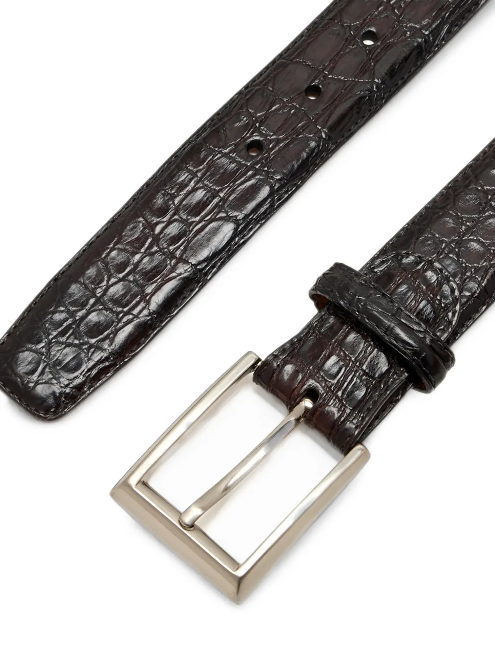 Magnanni Cocoarcade leren riem met krokodillen-effect Bruin