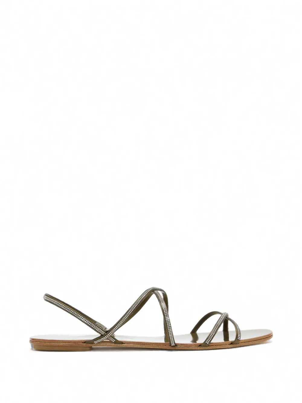 Pedro Garcia Esme crystal-embellished satin flat sandals