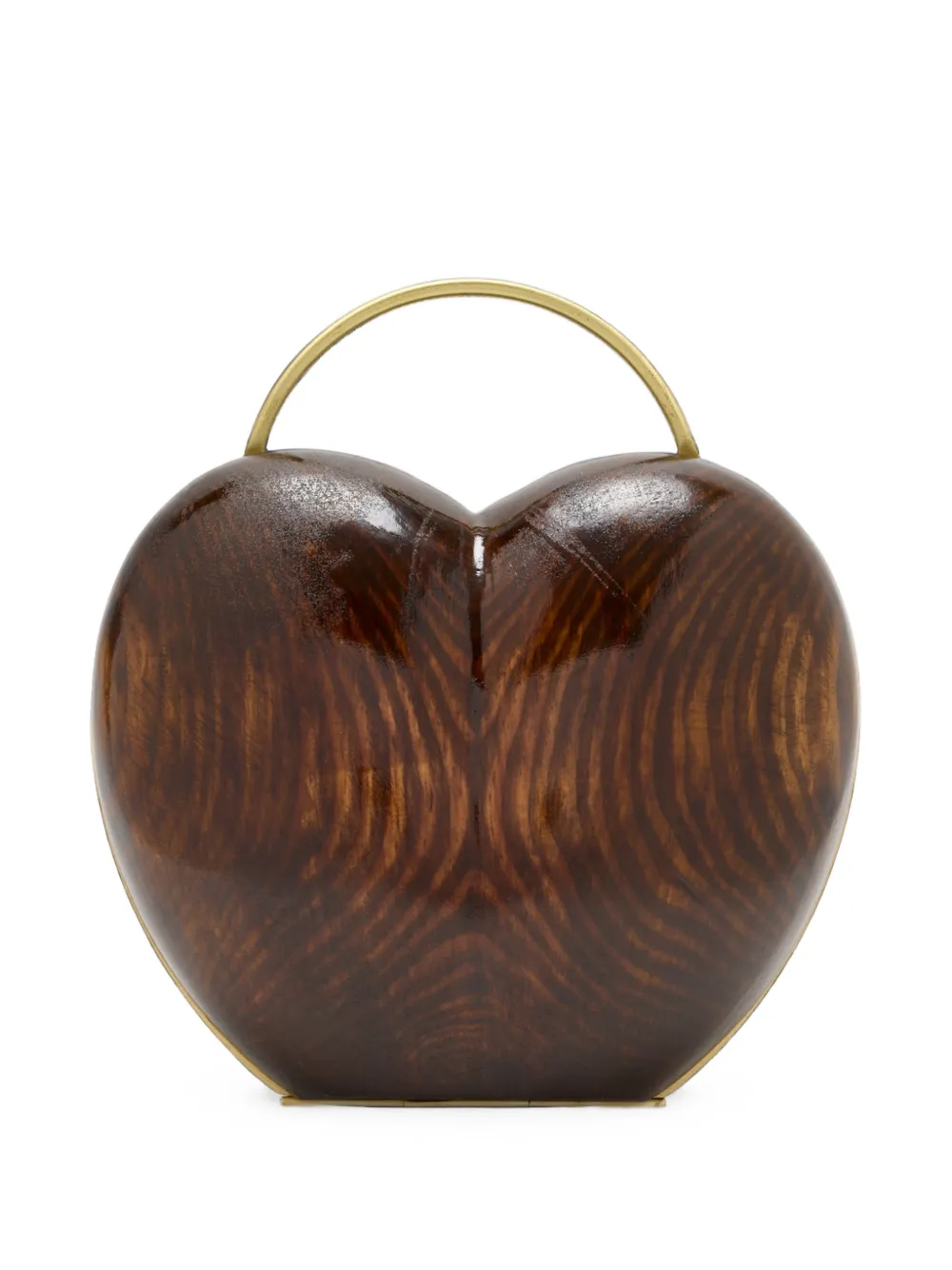 Vanina Coeur Noyer Heart-shaped Clutch Bag In Brown