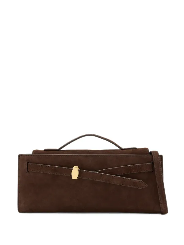 Veronica Beard Dash Suede Clutch Bag in Brown
