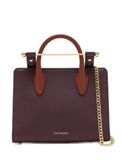 Strathberry mini bar-detail leather tote bag