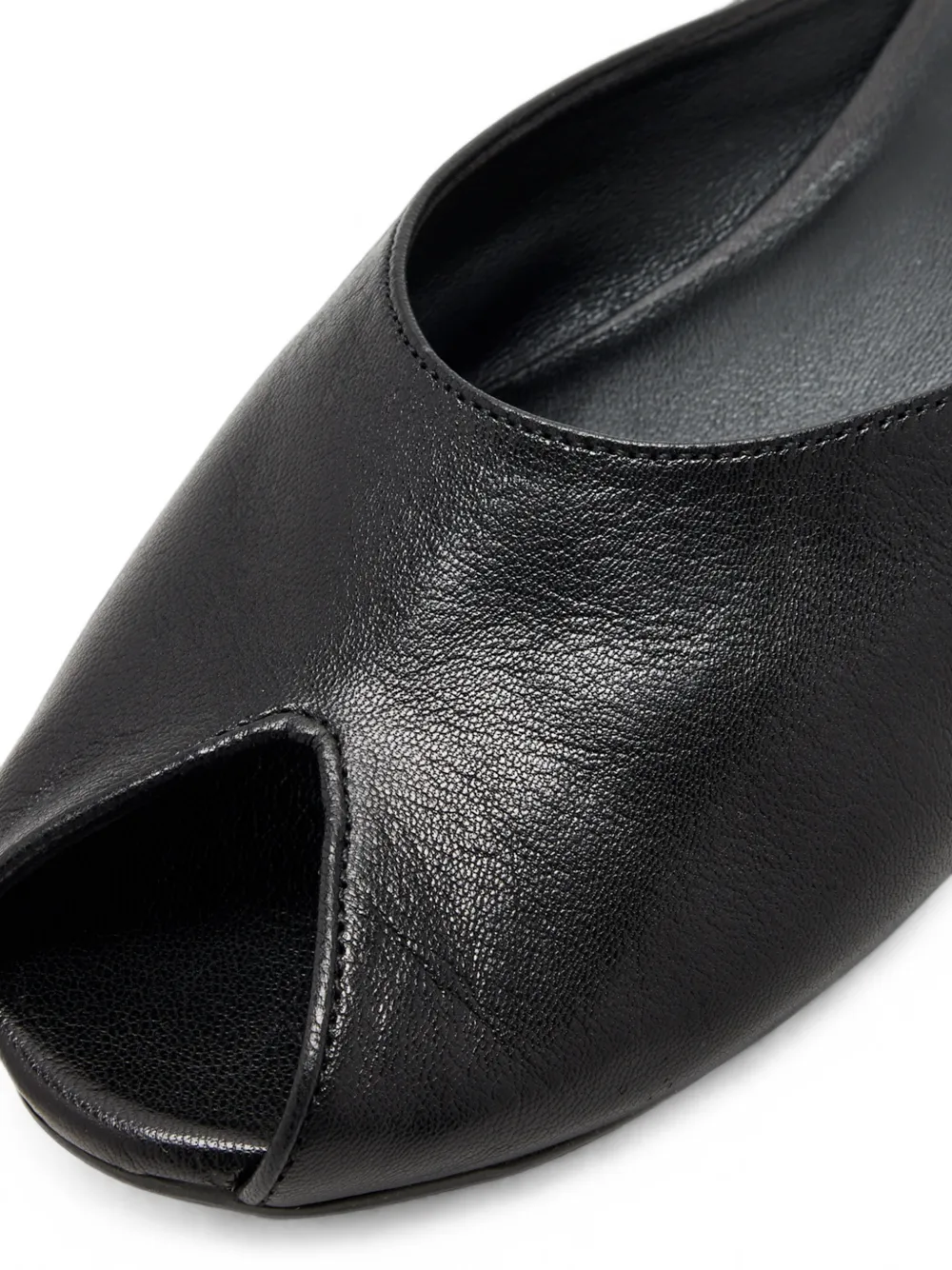 Senso Colette peep-toe leather sandals Zwart