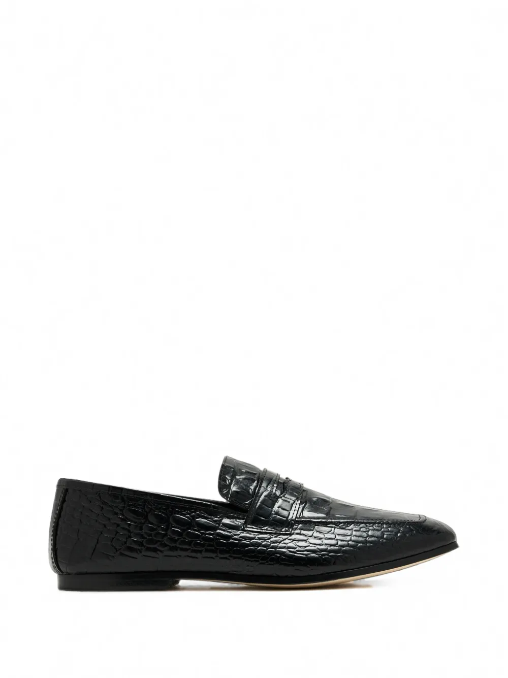 SOPHIQUE Essenziale croc-effect leather loafers - Nero