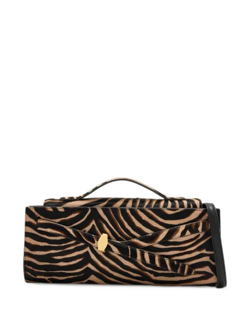 Veronica Beard Dash animal-print calf hair clutch bag