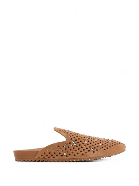 Pedro Garcia Braidy crystal-embellished flat mules