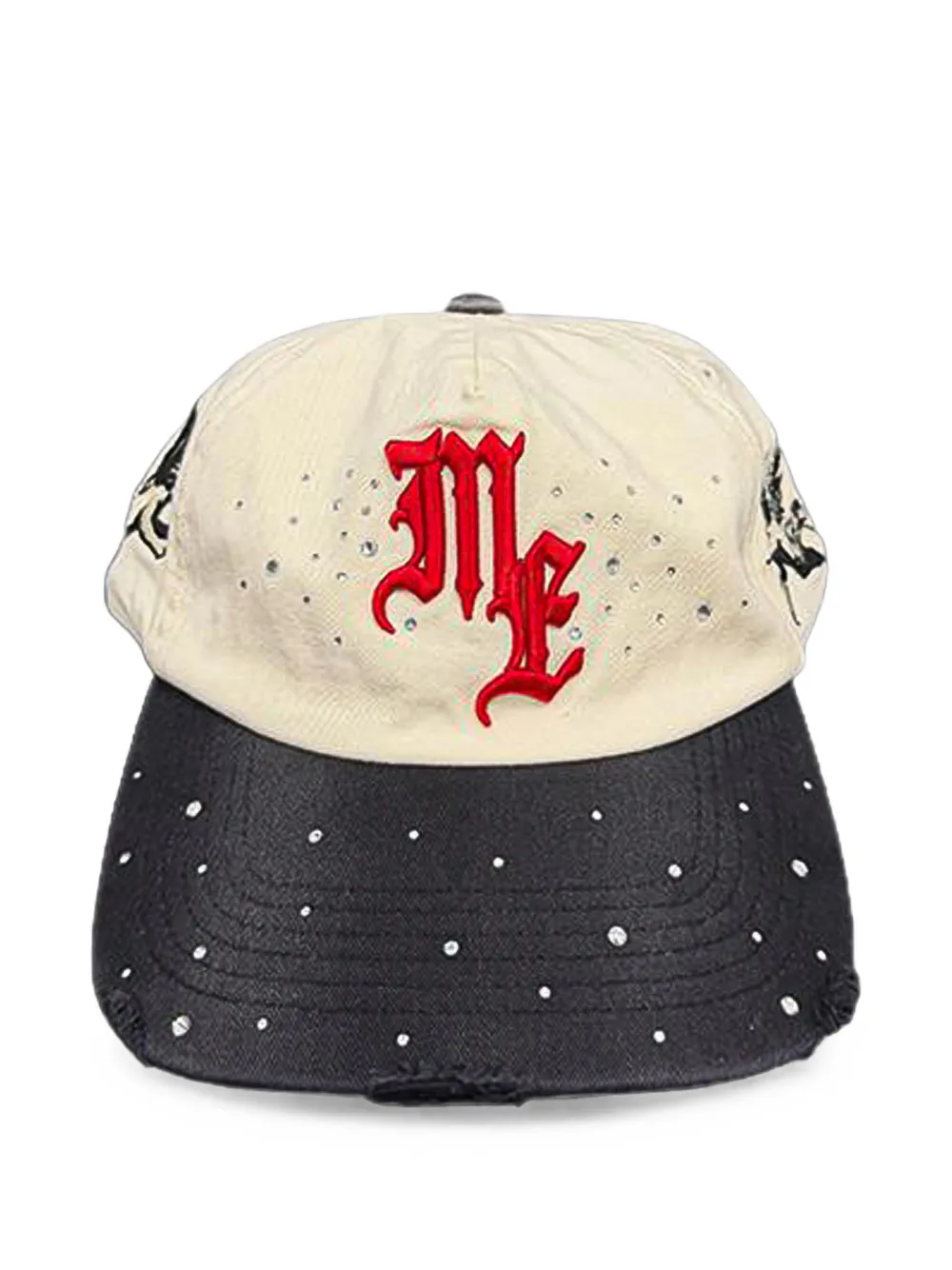 Mixed Emotion Me logo-embroidered rhinestone-embellished baseball cap