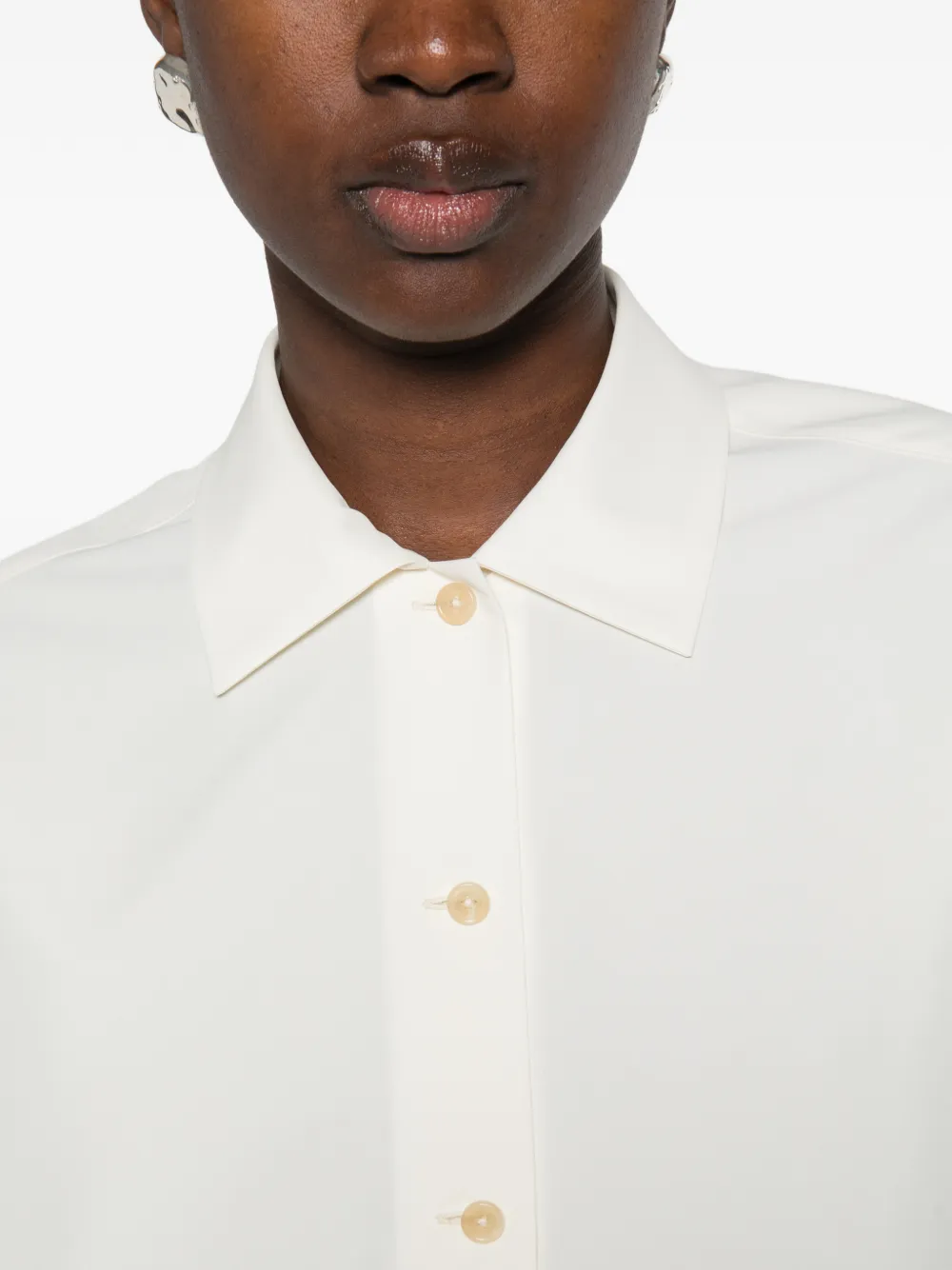 Jil Sander cropped button-up shirt Beige
