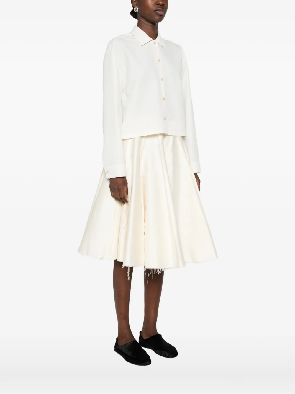 Jil Sander cropped button-up shirt Beige