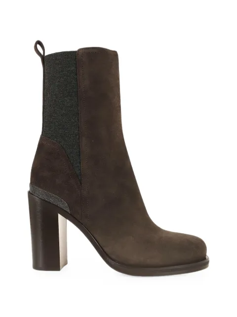 Brunello Cucinelli Monili-chain suede ankle boots