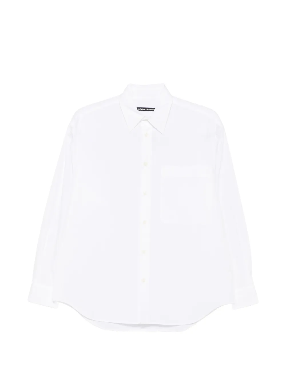 nicholson & nicholson Elen pussy-bow chest-pocket shirt