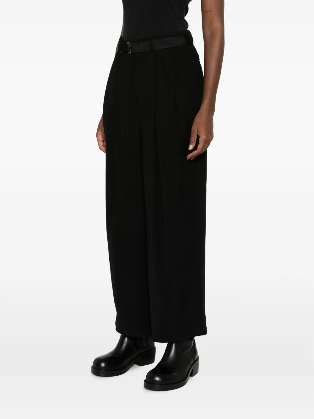 sacai Plooibroek met ceintuur Zwart