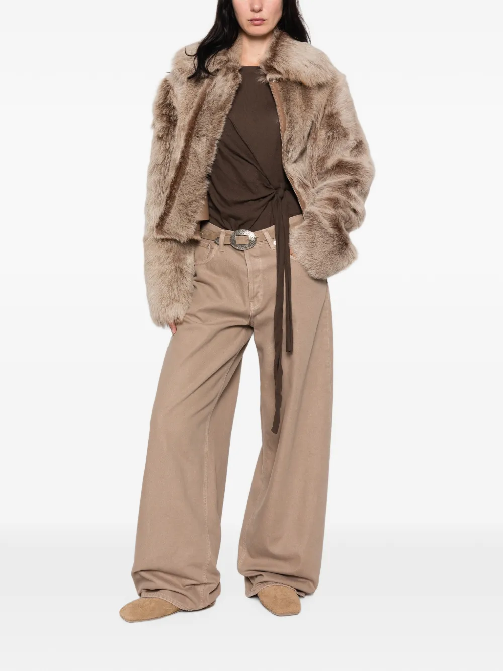 Haikure Bethany wide-leg jeans Beige