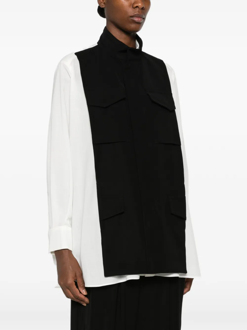 sacai Blouse met gelaagd vlak en rits Wit