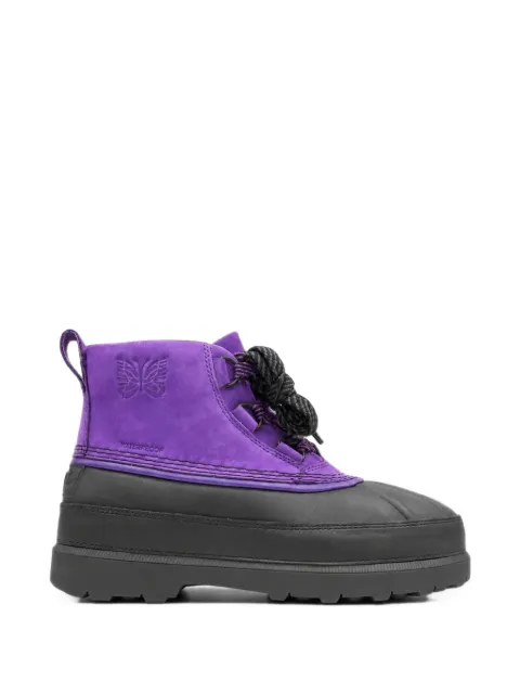 Needles logo-embossed panelled boots