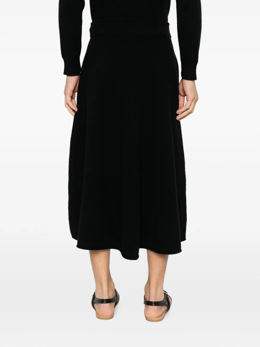 extreme cashmere Kasjmier rok met A-lijn Zwart