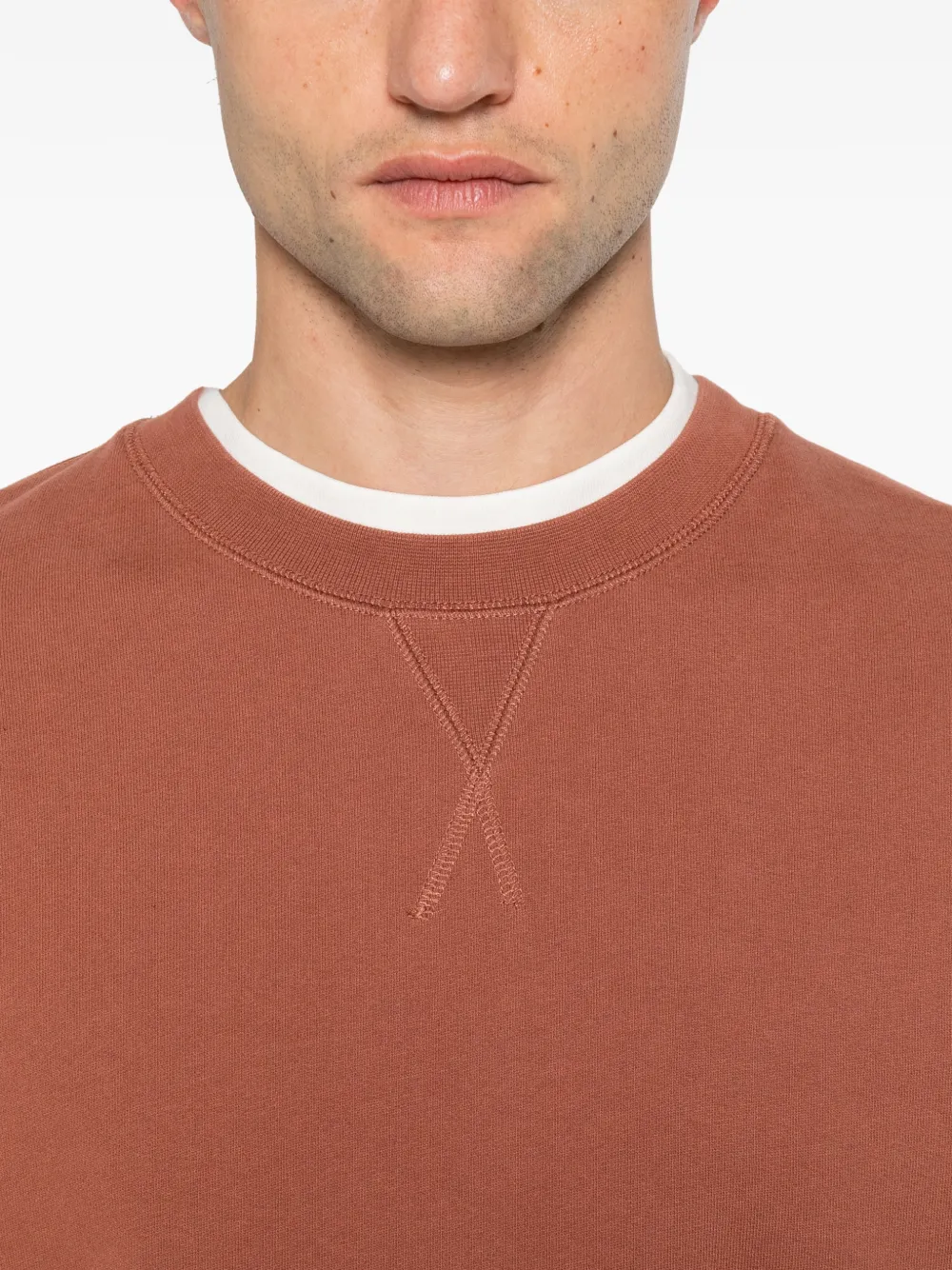 Sunspel Sweater met ronde hals Bruin