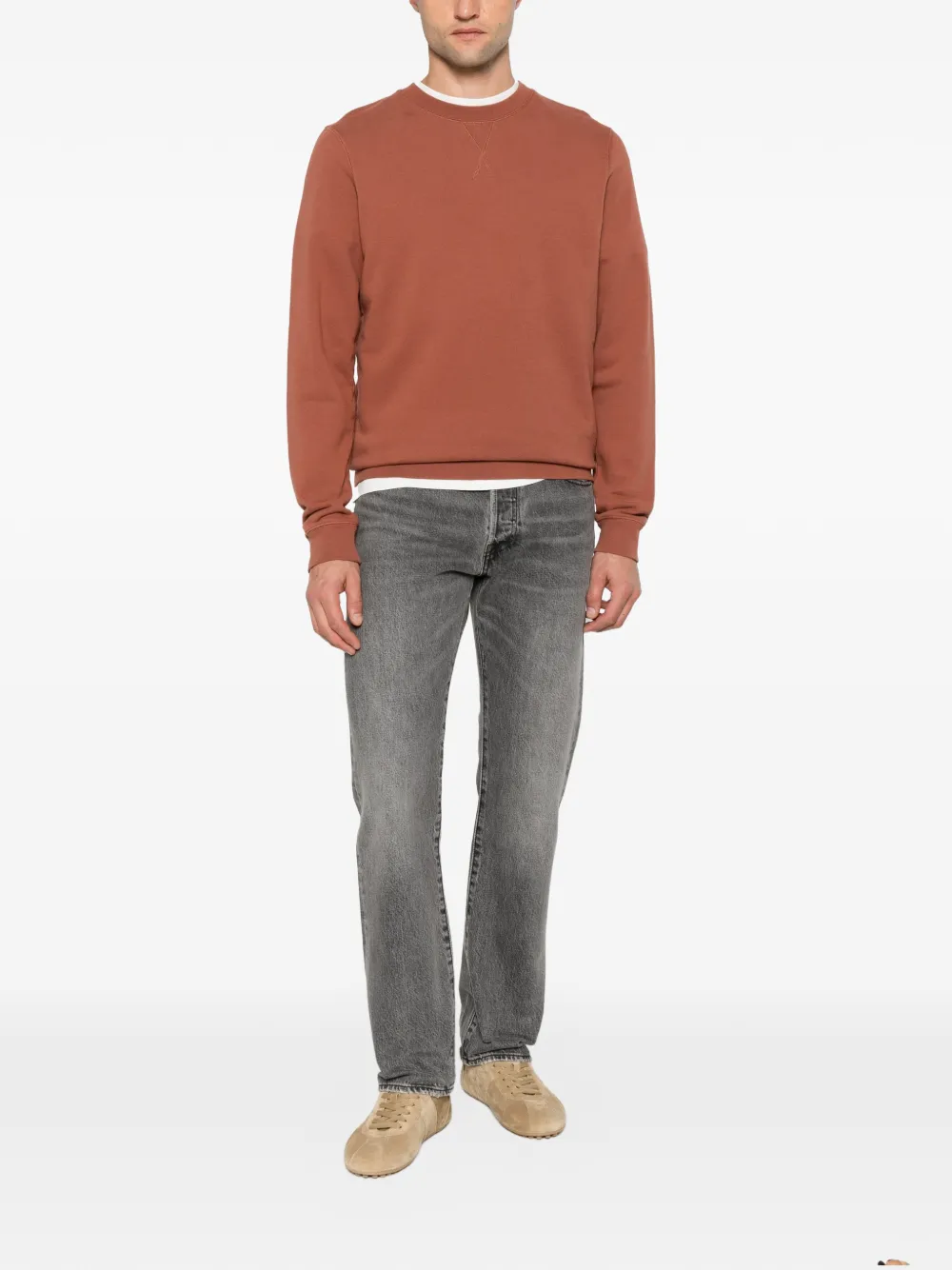 Sunspel Sweater met ronde hals Bruin