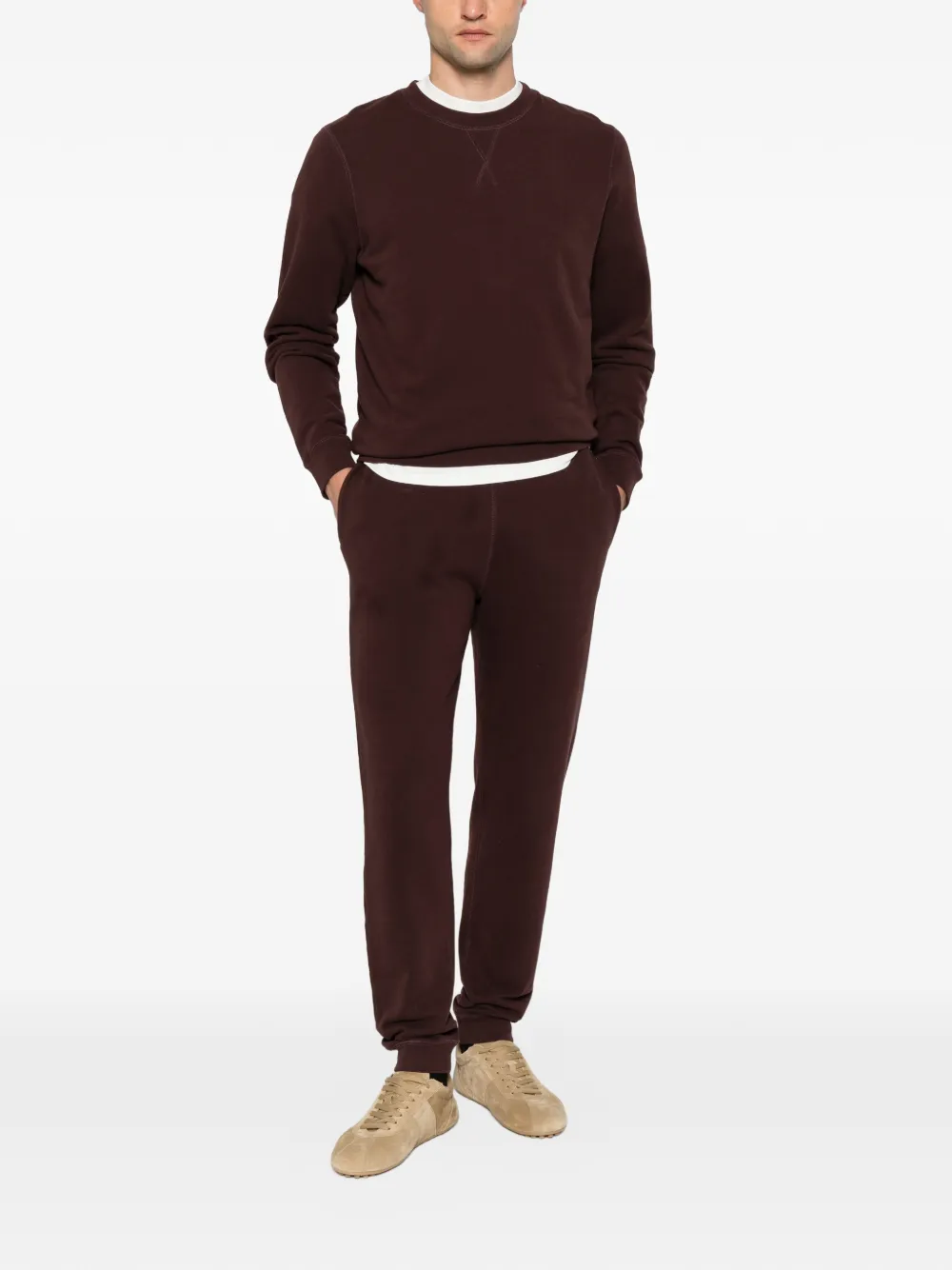 Sunspel Sweater met ronde hals Bruin
