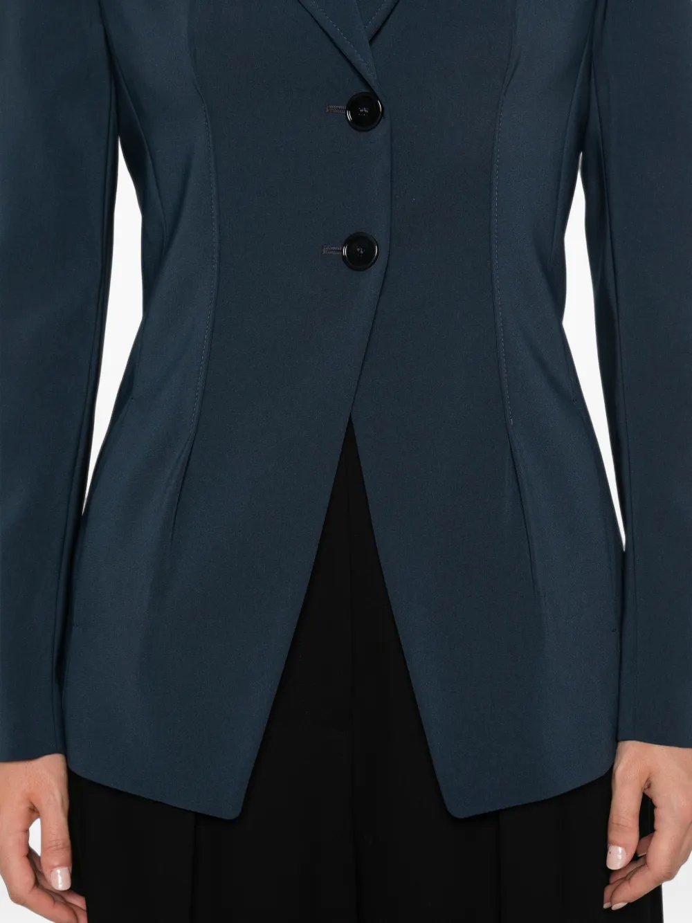 Patrizia Pepe Blazer met enkele rij knopen Blauw