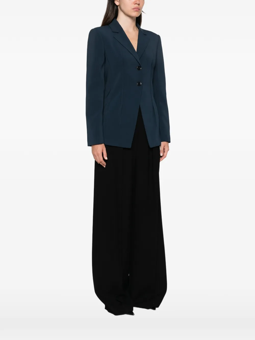 Patrizia Pepe Blazer met enkele rij knopen Blauw