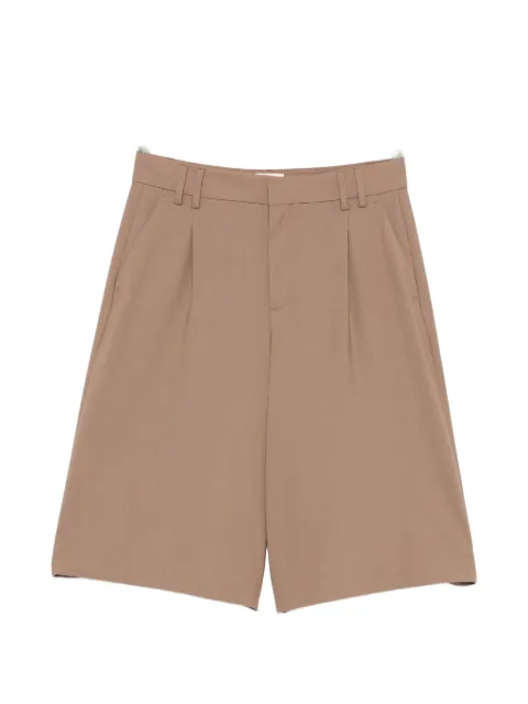 Closed pleated knee-length shorts