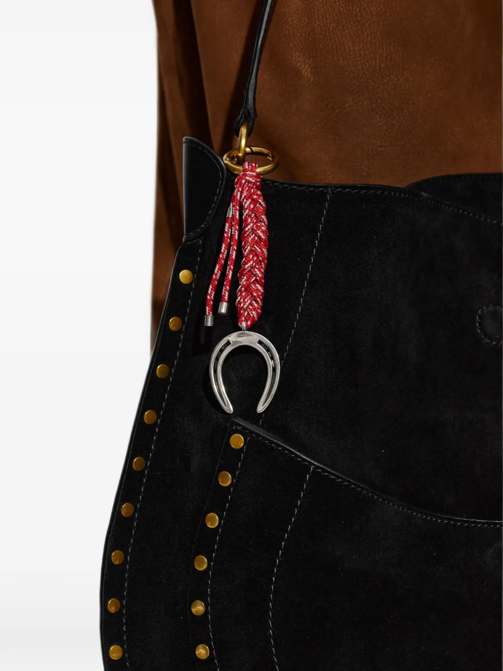 ISABEL MARANT Sleutelhanger met gevlochten hoefijzer Rood