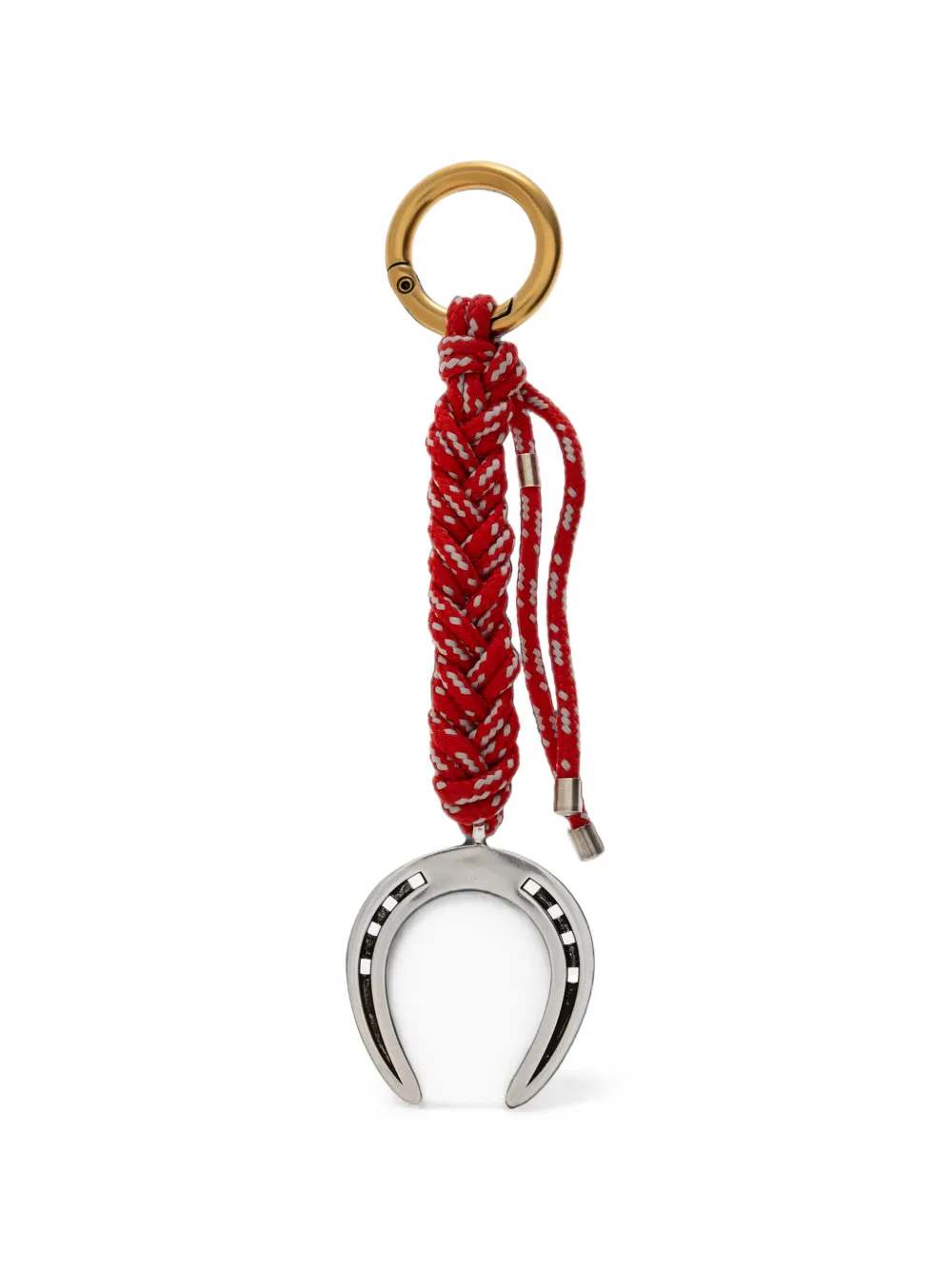 ISABEL MARANT Sleutelhanger met gevlochten hoefijzer Rood