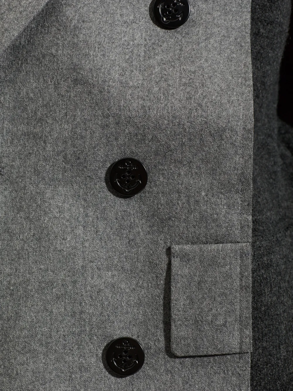 sacai Vest met dubbele rij knopen en vlakken Grijs