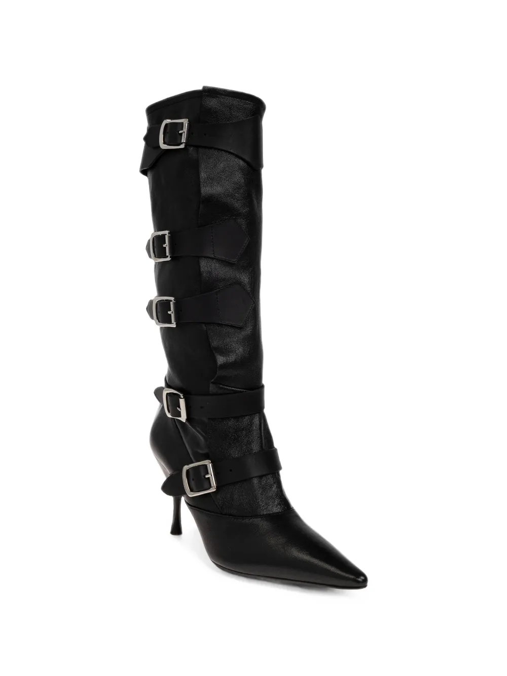 Vivienne Westwood Treasure buckle-strap knee-high boots Zwart