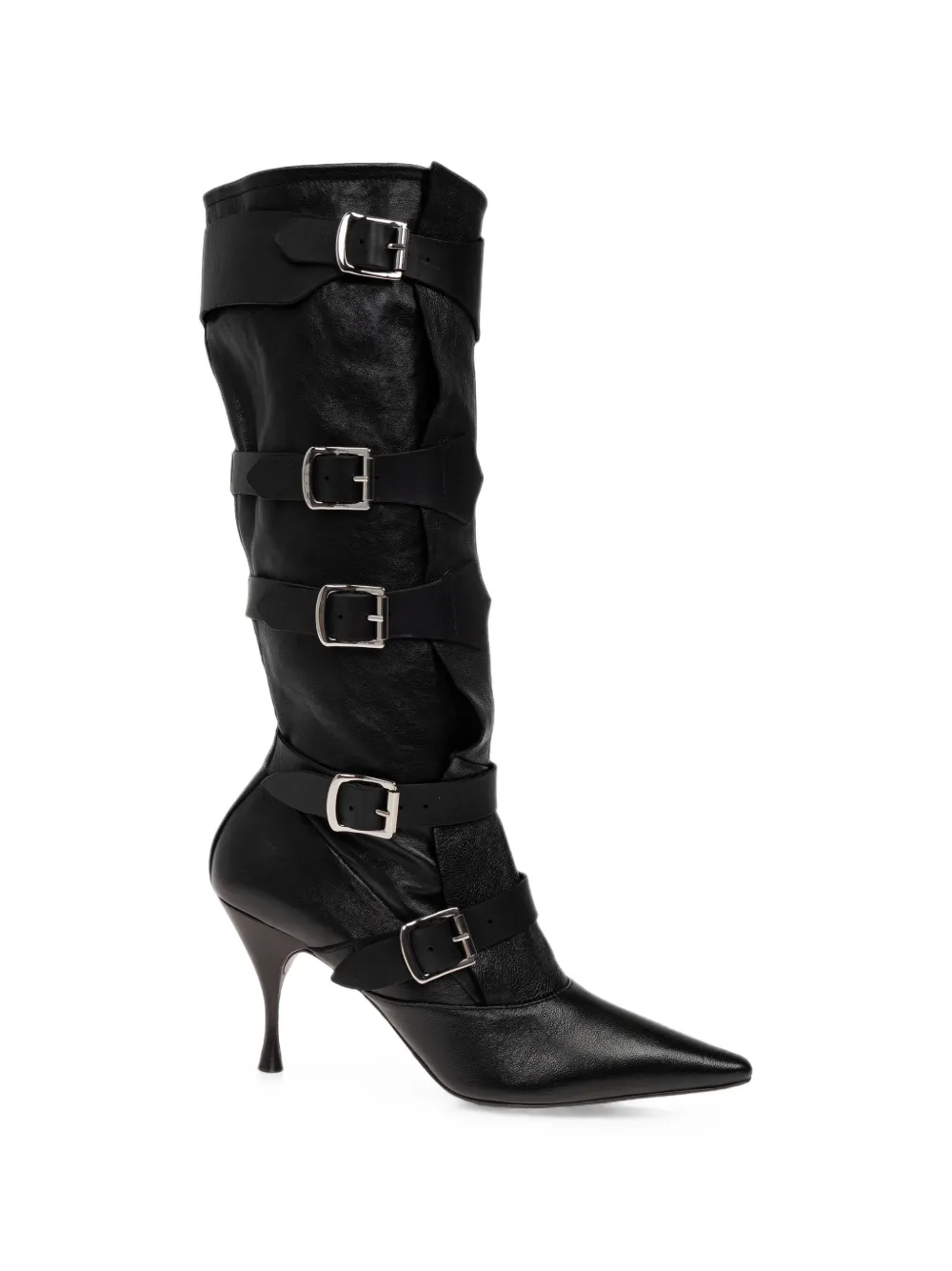 Vivienne Westwood Treasure buckle-strap knee-high boots Zwart