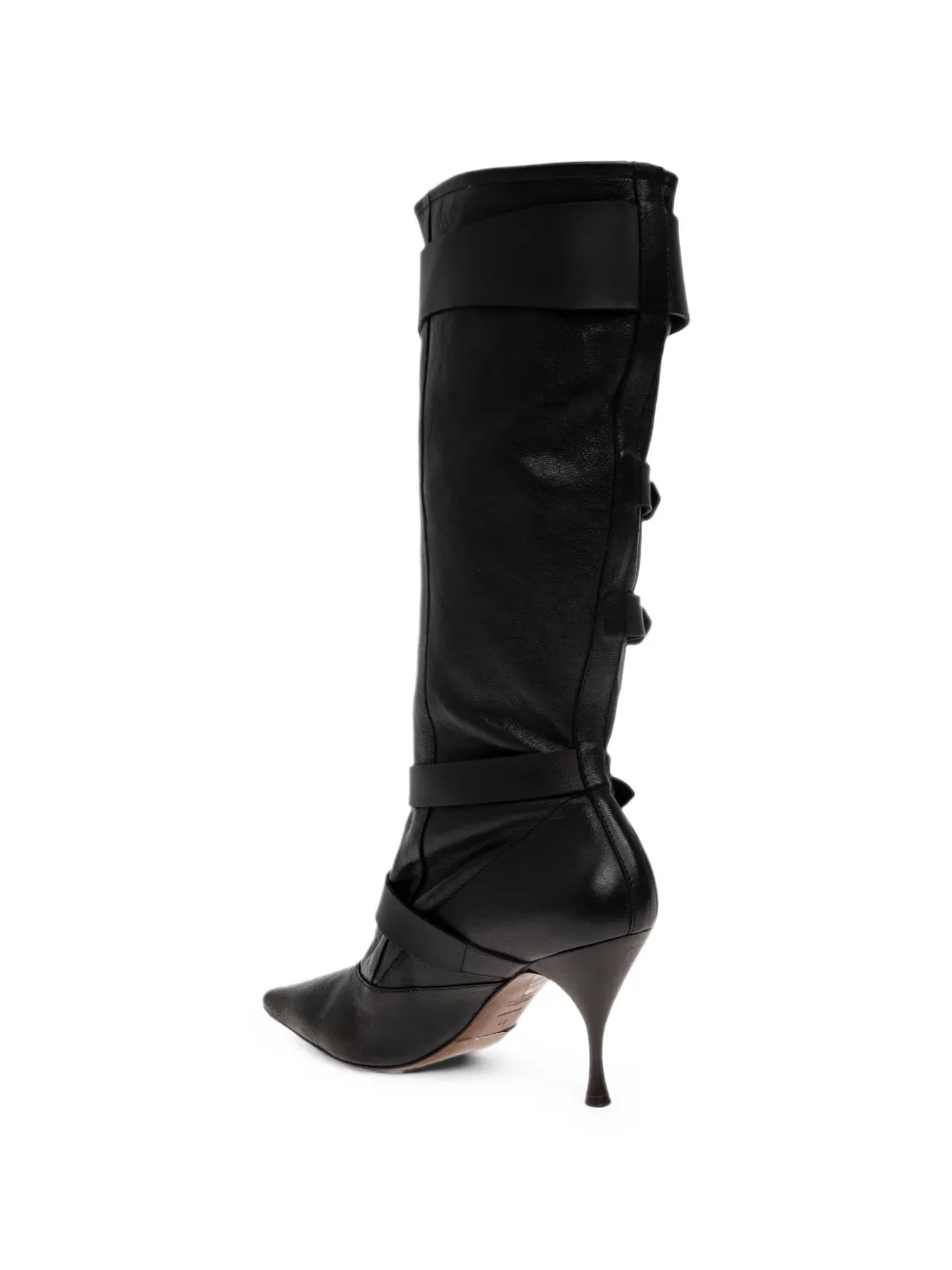 Vivienne Westwood Treasure buckle-strap knee-high boots Zwart