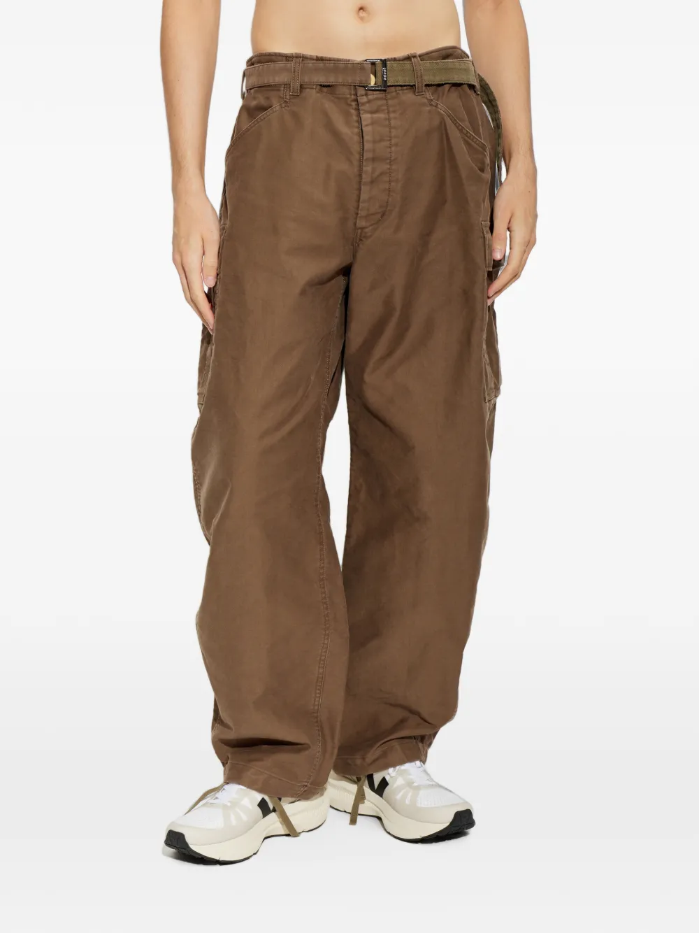 sacai Cropped broek Bruin