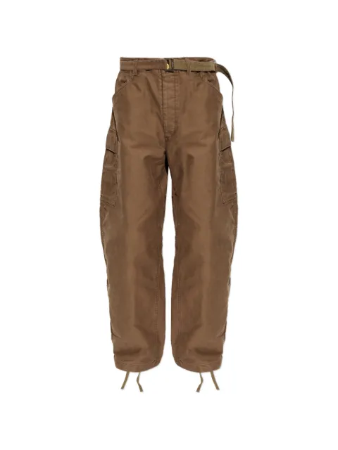 sacai belted loose fit trousers