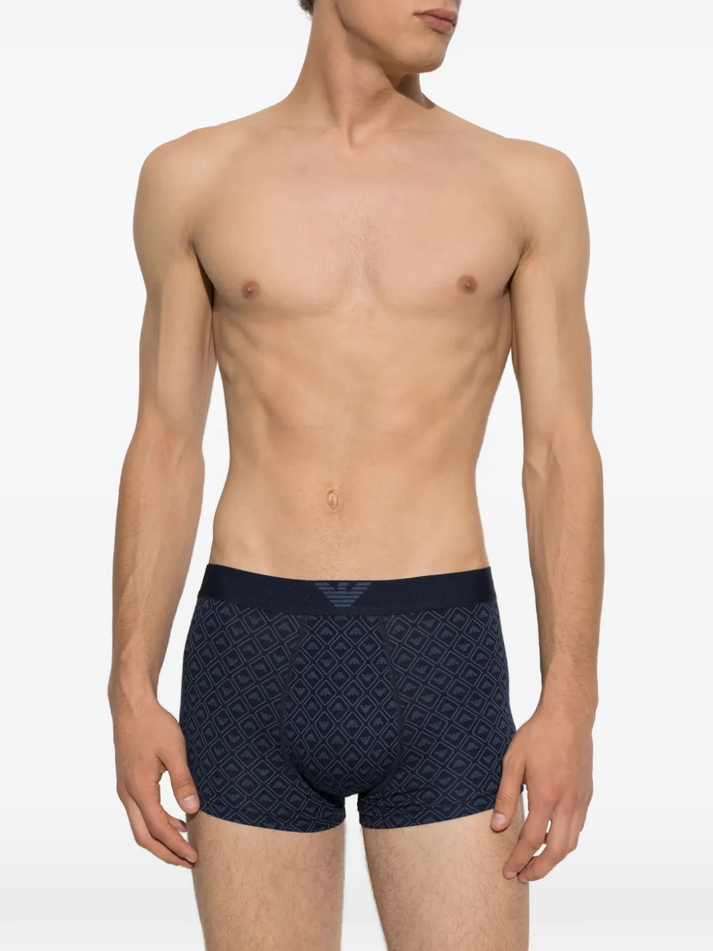 Emporio Armani monogram-print boxer briefs - Blu