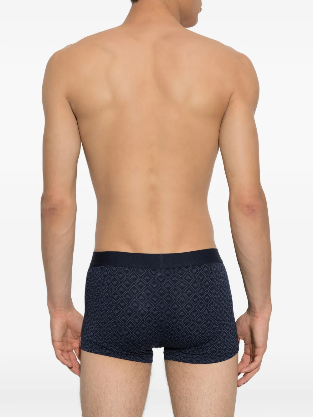 Emporio Armani monogram-print boxer briefs Blauw